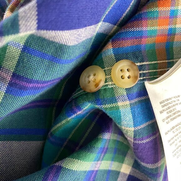Polo Ralph Lauren Shirt Mens 3XB Cotton Plaid Pockets Long Sleeve‎ TP-2641 - Picture 9 of 11